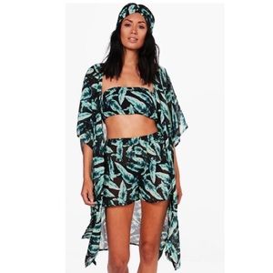 Four Piece Beach Leaf Co-ord Set